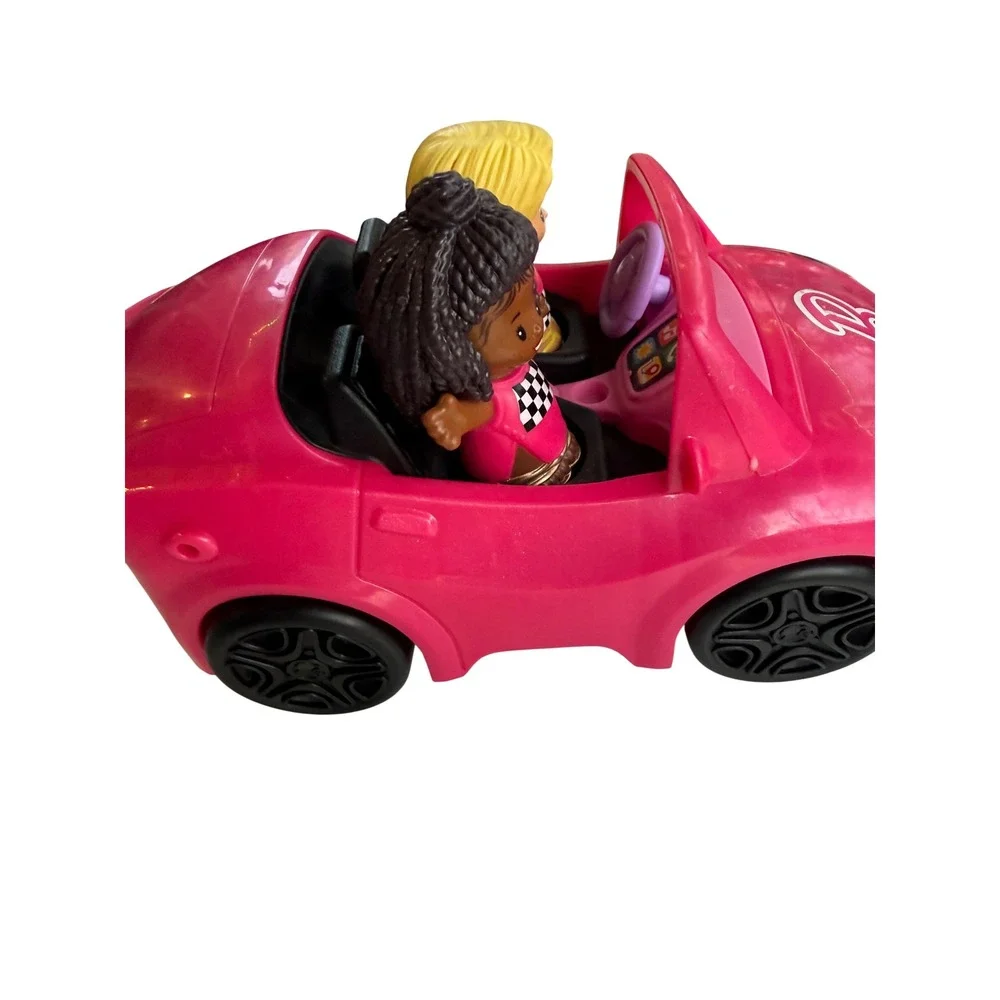 Fisher Price Little People Barbie Beach Cruiser‎ Pink Convertible Car 2 Figures